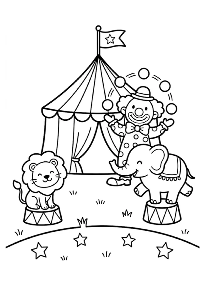 Desenhos de Circo Para Colorir para imprimir e colorir - imagem 9